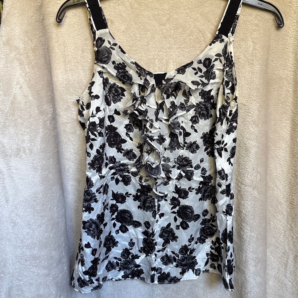 White House Black Market Silk Floral Top